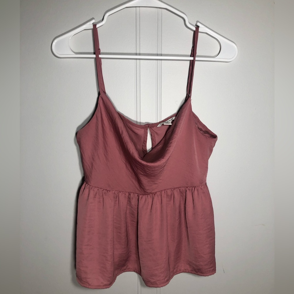 American Eagle Silky Cowl Neck Babydoll Top Size M